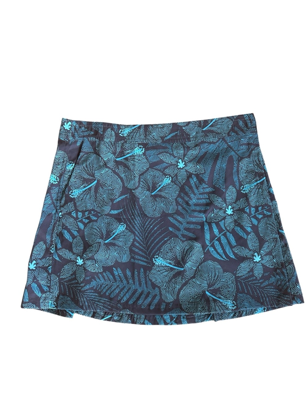 Rip Skirt Hawaii Blue Floral Hawaiian Wrap Skirt Adjustable Size M‎